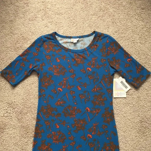 NWT Lularoe blue and orange Julia dress sz xxs - Picture 2 of 5